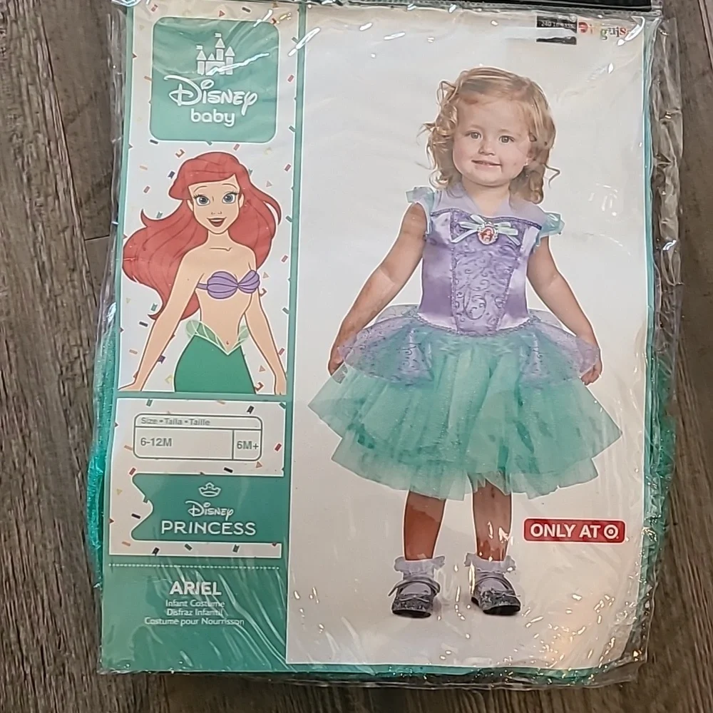 Disguise Disney Baby Ariel Costume Size 6-12 Months
